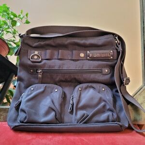 Fossil Y2k Vintage Gray Crossbody Bag